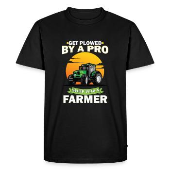 Faites-vous labourer par un pro Dormez avec un agriculteur - T-shirt Premium bio Homme - noir - Devant - Nico (187cm)