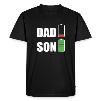 DAD & SON - Männer Premium Bio T-Shirt - Schwarz - Vorne - Nico (187cm)