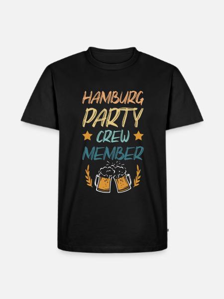 Hamburg Party Crew - Männer Premium Bio T-Shirt - Schwarz