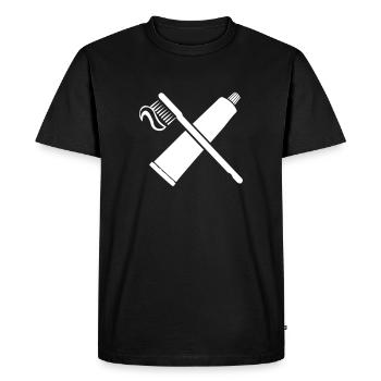 Brosse à dents - T-shirt Premium bio Homme - noir - Devant - Nico (187cm)