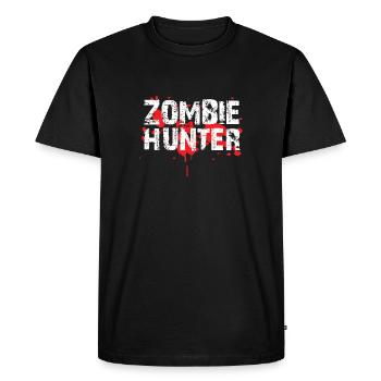Zombie Hunter - Men's Premium Organic T-Shirt - black - Front - Nico (187cm)