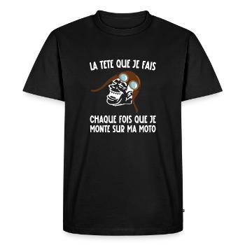 chaque fois que je monte sur ma moto - T-shirt Premium bio Homme - noir - Devant - Nico (187cm)