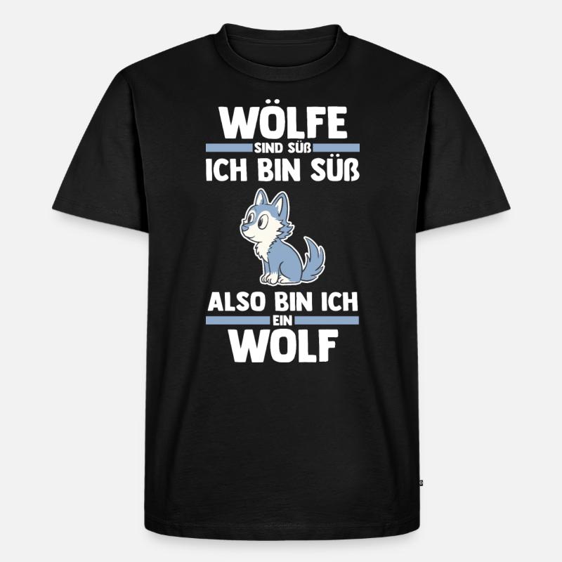 Tier Waldtier Wolf - Männer Premium Bio T-Shirt - Schwarz