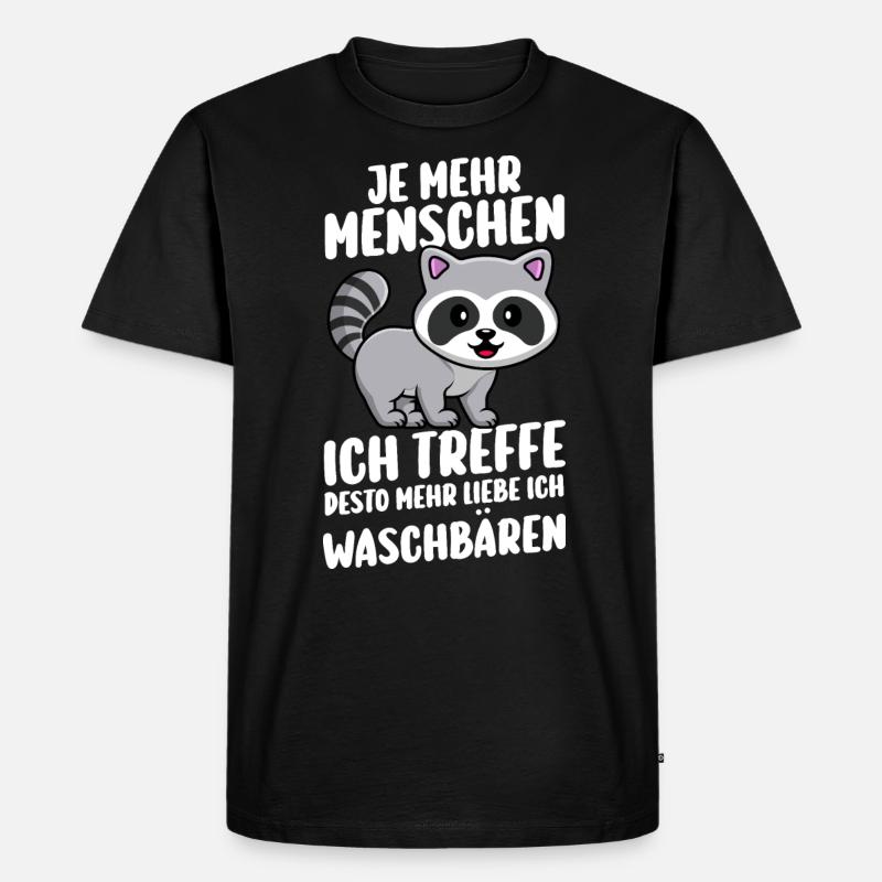 Waschbär - Männer Premium Bio T-Shirt - Schwarz