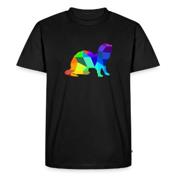 Ferret Rainbow Animals Polygon - Men's Premium Organic T-Shirt - black - Front - Nico (187cm)