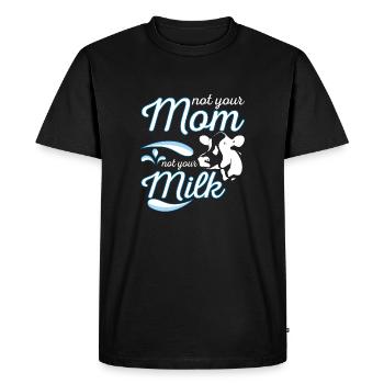 Pas votre maman pas lait t-shirt lait de vache végétalien - T-shirt Premium bio Homme - noir - Devant - Nico (187cm)