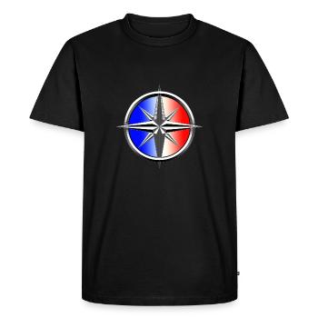 rose des vents bleu blanc rouge - T-shirt Premium bio Homme - noir - Devant - Nico (187cm)