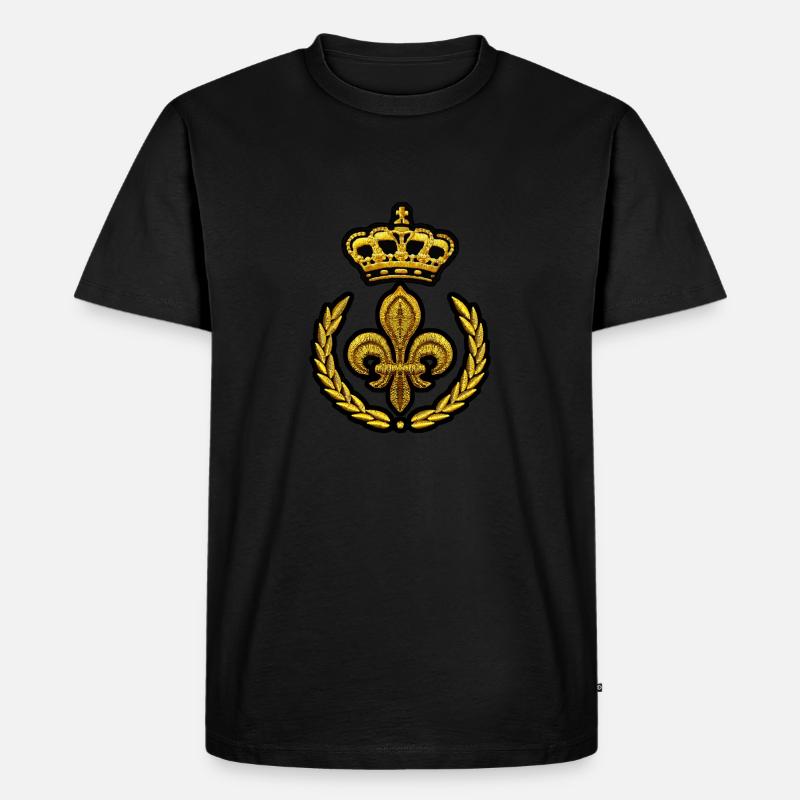 Ecusson Fleur de lys - Männer Premium Bio T-Shirt - Schwarz