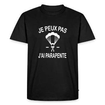 Je Peux Pas J'ai Parapente - T-shirt Premium bio Homme - noir - Devant - Nico (187cm)