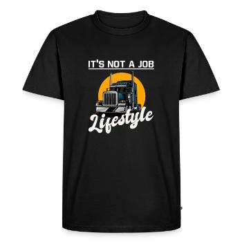 It's not a job, lifestyle. Cadeau original camion - T-shirt Premium bio Homme - noir - Devant - Nico (187cm)