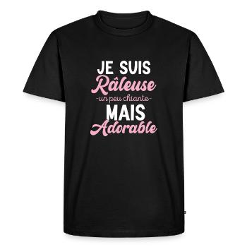Râleuse Mais Adorable Cadeau Humour Personnalisé - T-shirt Premium bio Homme - noir - Devant - Nico (187cm)