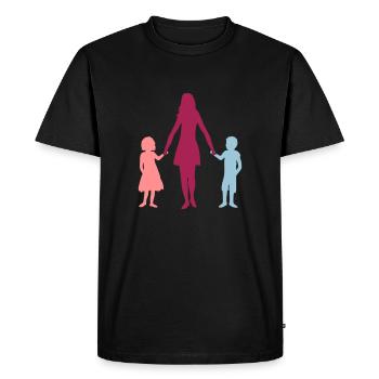 Maman 2 enfants - T-shirt Premium bio Homme - noir - Devant - Nico (187cm)