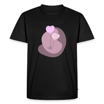 Lettrage d’amour 2 ballons De cœur Dicton - T-shirt Premium bio Homme - noir - Devant - Nico (187cm)