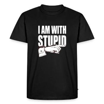 I'm with stupid - funny saying - Men's Premium Organic T-Shirt - black - Front - Nico (187cm)