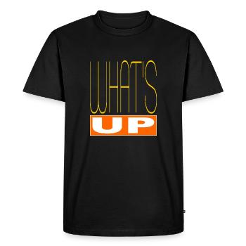 What's up - new design - Men's Premium Organic T-Shirt - black - Front - Nico (187cm)