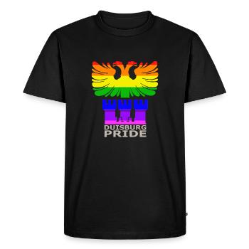Duisburg Adler Armoiries CSD Rainbow Colors Pride - T-shirt Premium bio Homme - noir - Devant - Nico (187cm)
