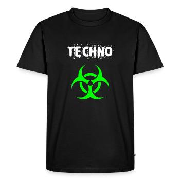 Techno - T-shirt Premium bio Homme - noir - Devant - Nico (187cm)