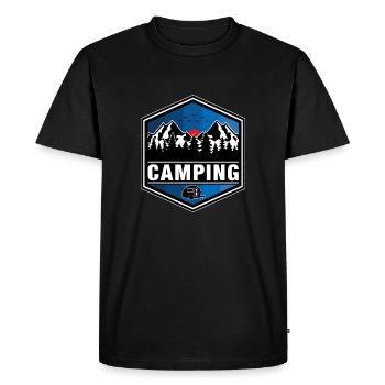 Camping - Men's Premium Organic T-Shirt - black - Front - Nico (187cm)