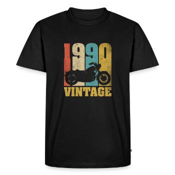1990 Né anniversaire motard motard cadeau - T-shirt Premium bio Homme - noir - Devant - Nico (187cm)
