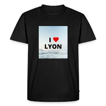 I LOVE LYON - T-shirt Premium bio Homme - noir - Devant - Nico (187cm)