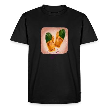 gants tricotés - T-shirt Premium bio Homme - noir - Devant - Nico (187cm)