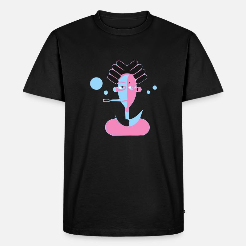 Der Mann mit der Pfeife - Männer Premium Bio T-Shirt - Schwarz