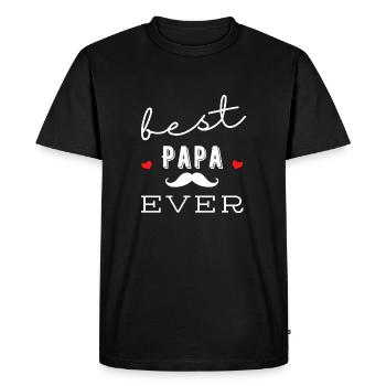 Best Papa Ever - Cadeau Idéal pour les Papas - T-shirt Premium bio Homme - noir - Devant - Nico (187cm)