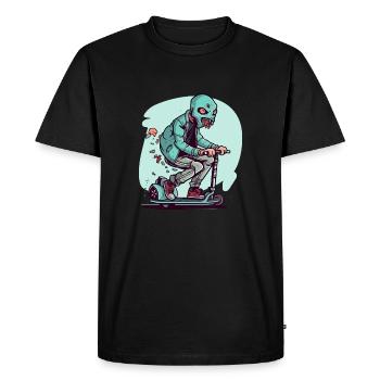 Le monstre à la trottinette - T-shirt Premium bio Homme - noir - Devant - Nico (187cm)