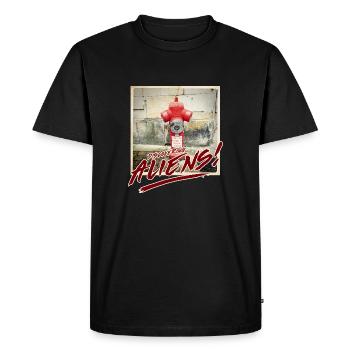 Aliens 18 - Men's Premium Organic T-Shirt - black - Front - Nico (187cm)