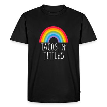 Tacos And Titties Drôle LGBT Gay Pride Lesbienne - T-shirt Premium bio Homme - noir - Devant - Nico (187cm)