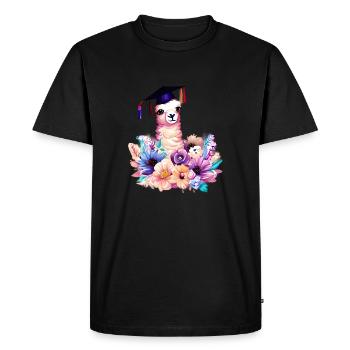 Certificat de fin d’études en alpaga - T-shirt Premium bio Homme - noir - Devant - Nico (187cm)