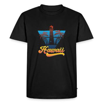 Hawaii Beach Lighthouse Design - Men's Premium Organic T-Shirt - black - Front - Nico (187cm)