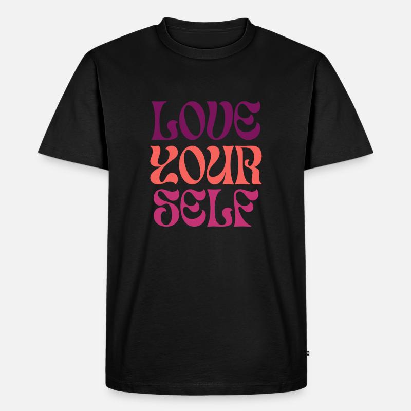 sich selbst lieben - Männer Premium Bio T-Shirt - Schwarz