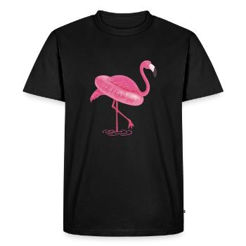 FLAMINGO et SWIMMING CIRCLE T Shirt - T-shirt Premium bio Homme - noir - Devant - Nico (187cm)