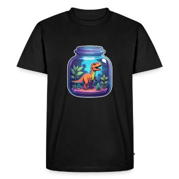 dinosaure dans un pot dessin animé - T-shirt Premium bio Homme - noir - Devant - Nico (187cm)