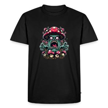 Monstre de champignons - T-shirt Premium bio Homme - noir - Devant - Nico (187cm)