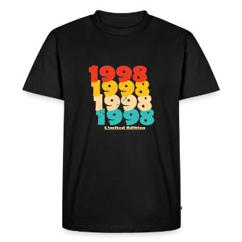 1998: Limited Edition - 26th Anniversary - Men's Premium Organic T-Shirt - black - Front - Nico (187cm)