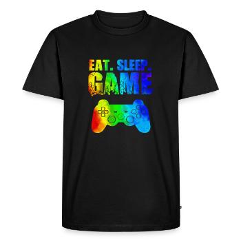 Gamer Jeu En Ligne Jeux Sur Ordinateur Arcade Neon - T-shirt Premium bio Homme - noir - Devant - Nico (187cm)