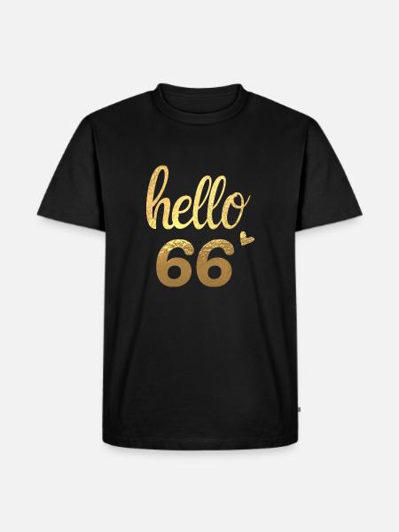 Hello 66 gold - Men's Premium Organic T-Shirt - black