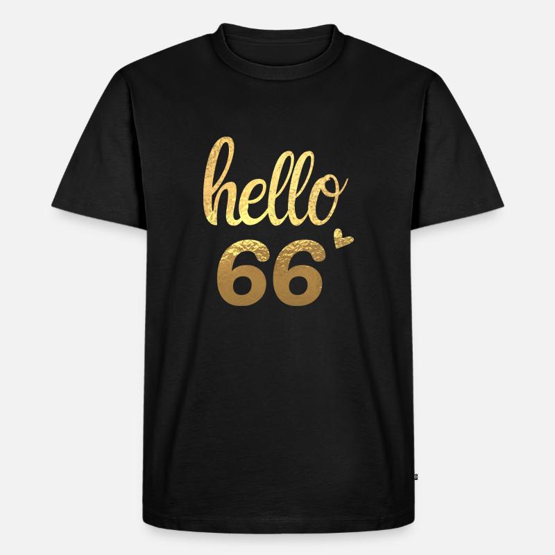 Hallo 66 gold - Männer Premium Bio T-Shirt - Schwarz