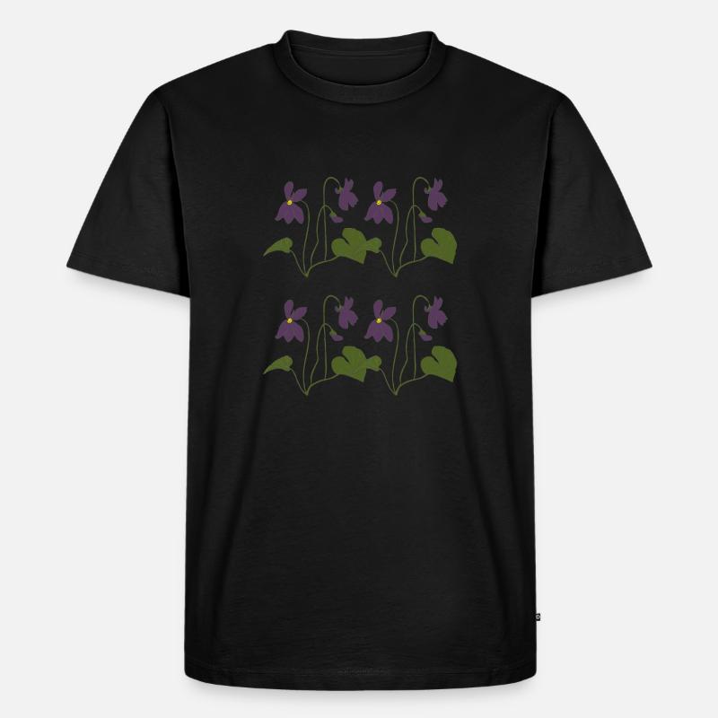 veilchen 4fach - Männer Premium Bio T-Shirt - Schwarz