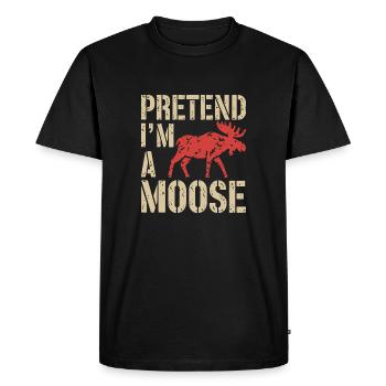 Moose love with wit - Men's Premium Organic T-Shirt - black - Front - Nico (187cm)