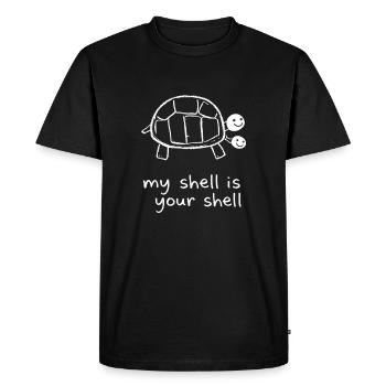 Tortue partagée mignonne - Ma carapace est ta carapace - T-shirt Premium bio Homme - noir - Devant - Nico (187cm)