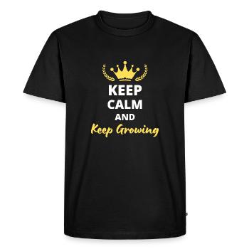 Keep Calm And Keep Growing - Men's Premium Organic T-Shirt - black - Front - Nico (187cm)