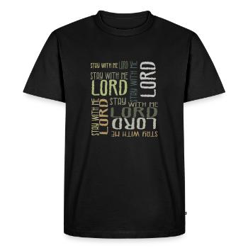 Reste avec moi Seigneur - T-shirt Premium bio Homme - noir - Devant - Nico (187cm)