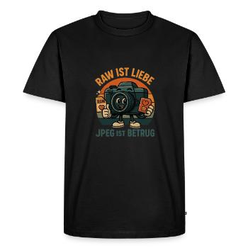 Original is love - Men's Premium Organic T-Shirt - black - Front - Nico (187cm)