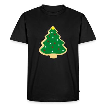 Biscuit sapin de Noël - T-shirt Premium bio Homme - noir - Devant - Nico (187cm)