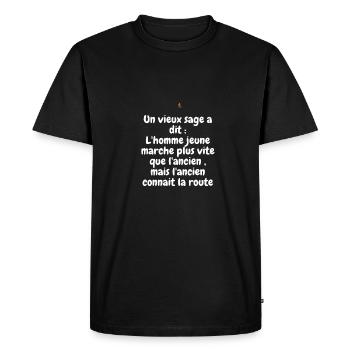 Citation - T-shirt Premium bio Homme - noir - Devant - Nico (187cm)