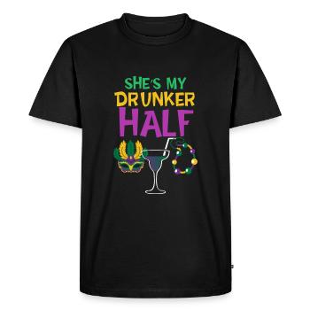 Citation amusante, c’est ma demi-passe bourrée - T-shirt Premium bio Homme - noir - Devant - Nico (187cm)