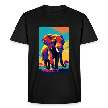 Elephant | Wild Animal | Africa | Children's motifs - Men's Premium Organic T-Shirt - black - Front - Nico (187cm)